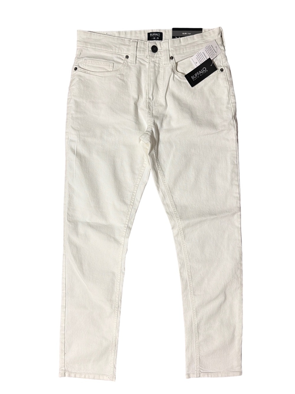 Buffalo David Bitton Men’s White Slim Ash Straight Jeans- Size 30x30